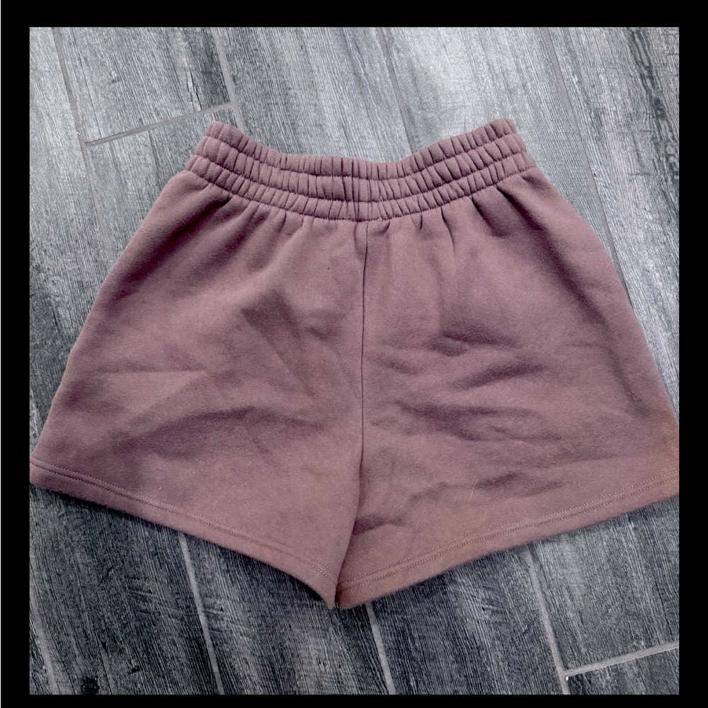 White Fox Boutique Women's Lounge Sweat Shorts Size Small‎ Brown - Picture 3 of 4